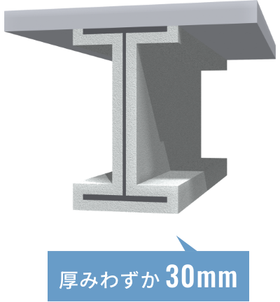 湿式系 3時間耐火 厚みわずか30mm